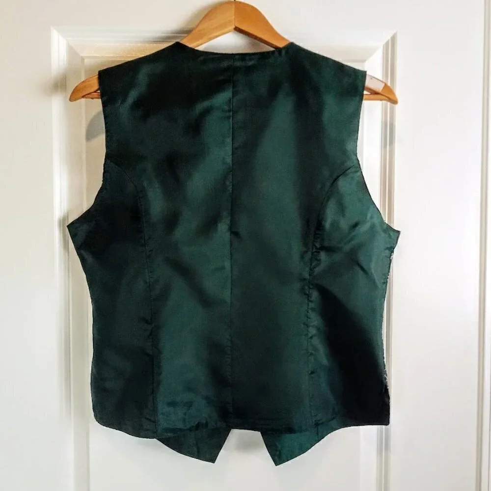 Honors Green Blue Tan Paisley Silk Vest